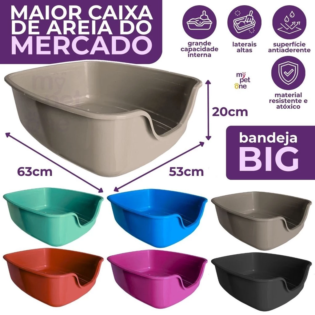 Bandeja de Areia para Gato Medidas e Cores