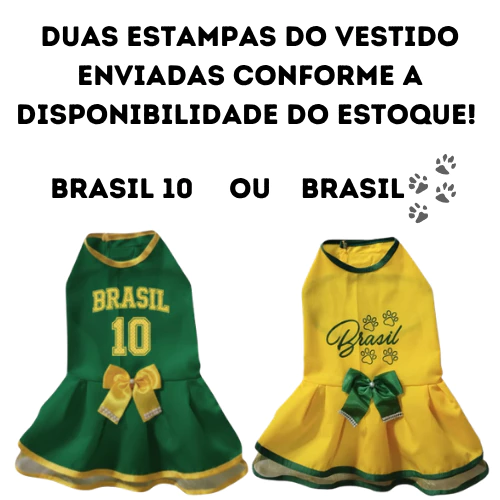 Vestido Pet Verde e Amarelo