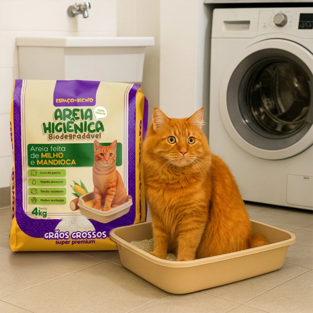 🌿 Areia Biodegradável para Gatos