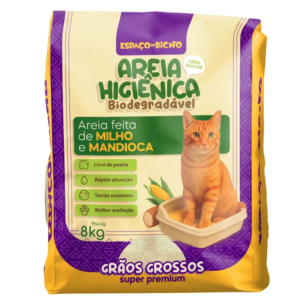 🌿 Areia Biodegradável para Gatos